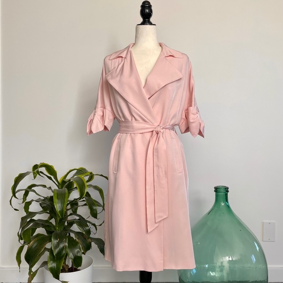 Ted Baker London Jackets & Blazers - Ted Baker Pale Pink Bow Trimmed “BIIBI” Trench Coat - Size 3 (US 8)